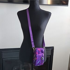 Nylon Crossbody Cell Phone Wallet Pouch